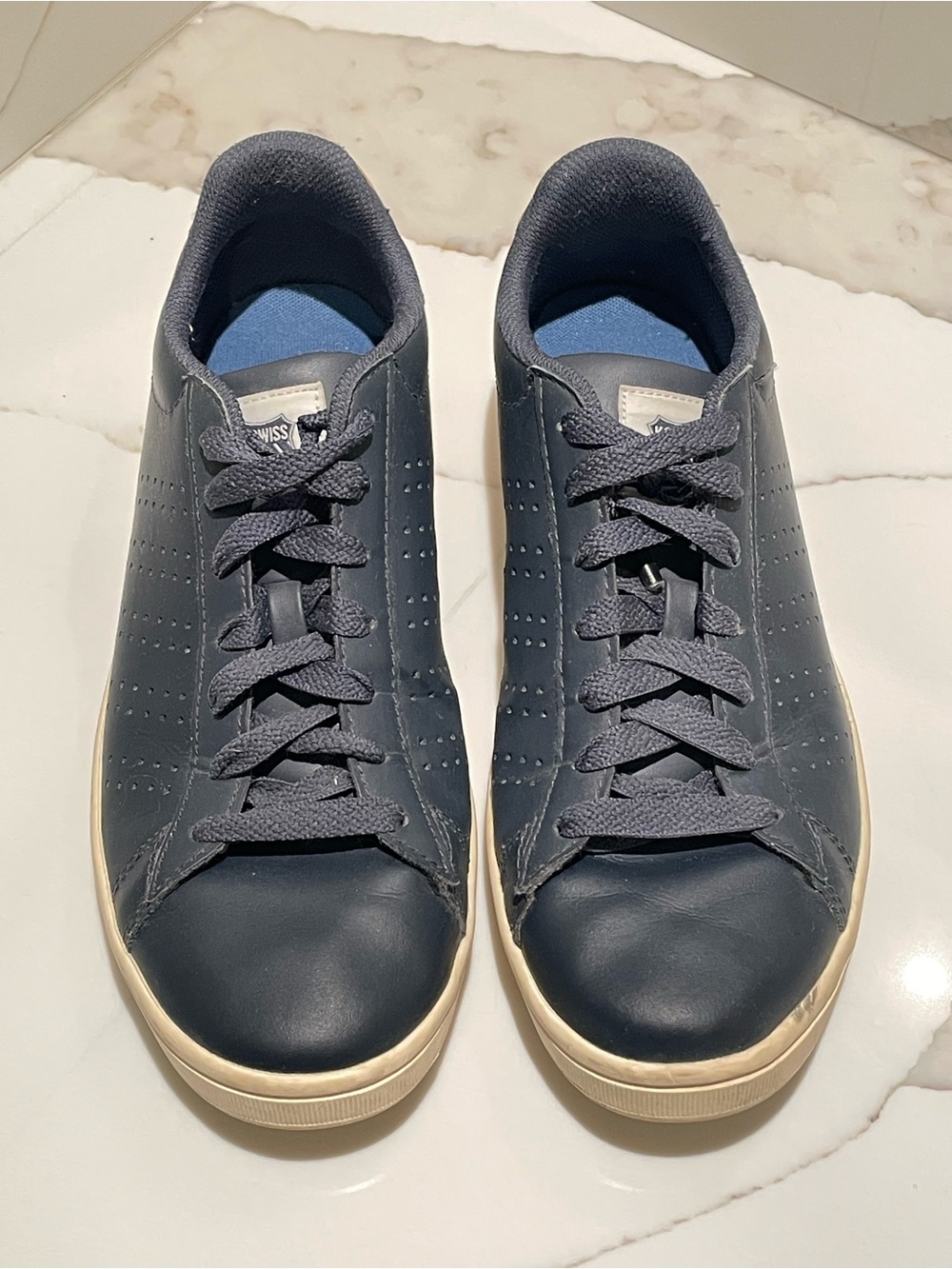 K-Swiss Navy Low-Top Leather Sneakers